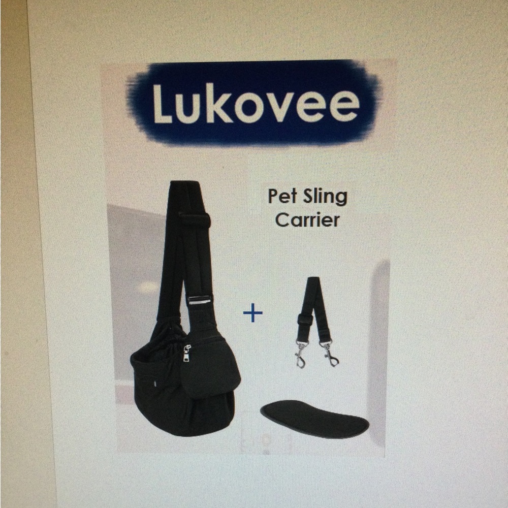 Lukovee Black Pet Sling Carrier
